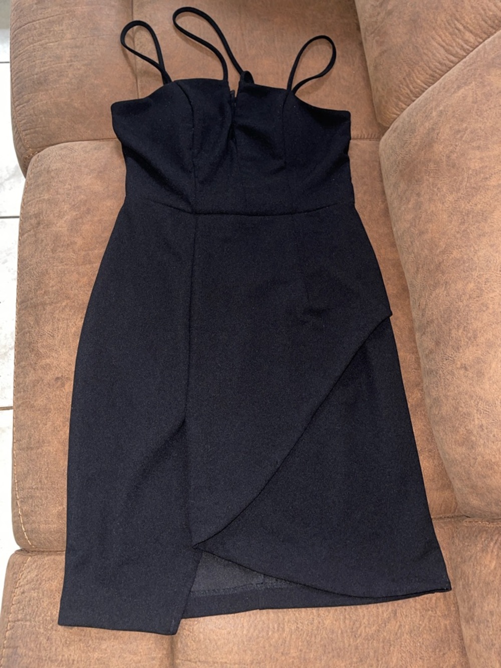 City Studio Black Spaghetti-Strap Mini Dress